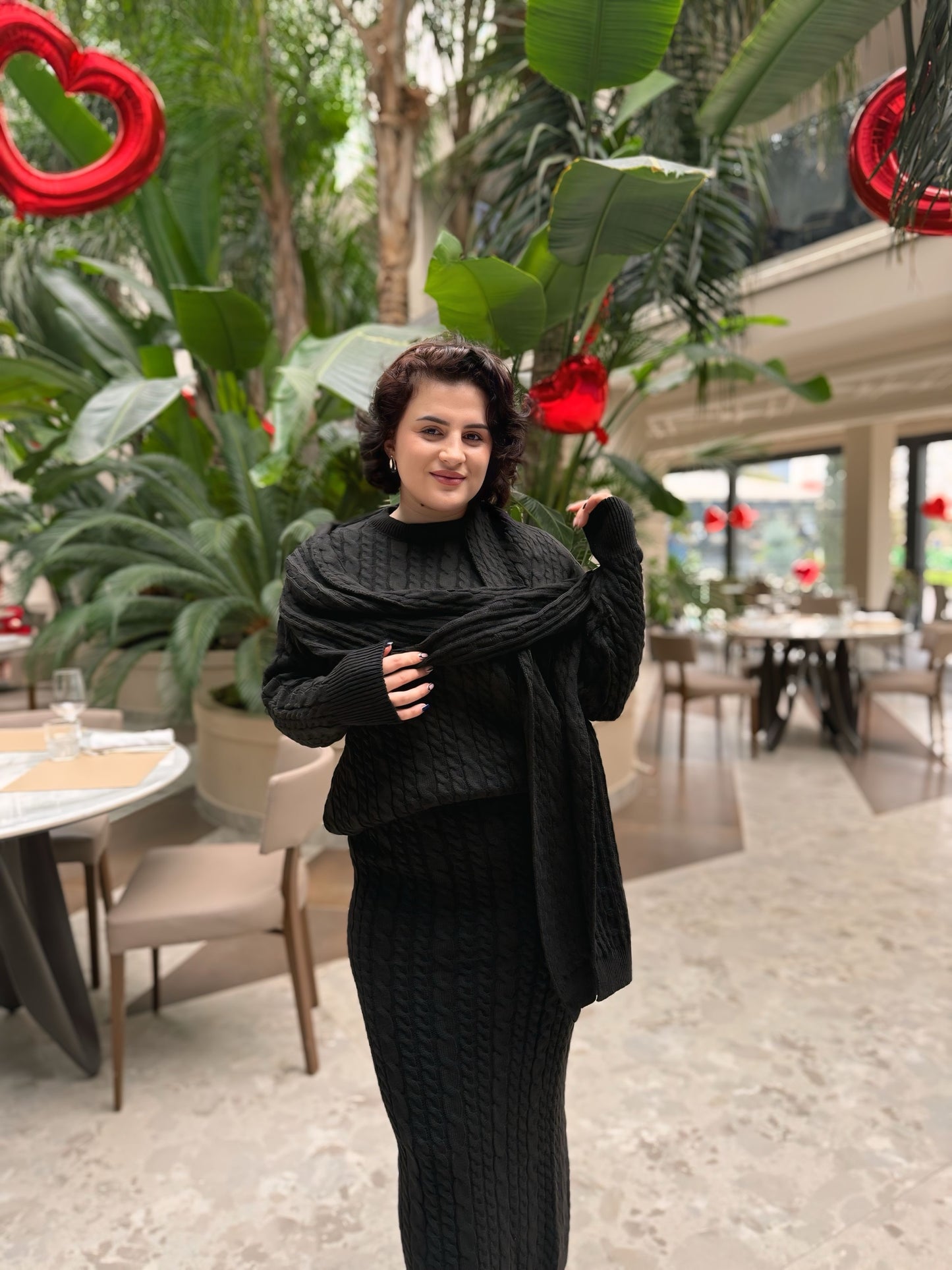 🖤 Set 2 pjesesh + shall – Ngjyrë e Zezë