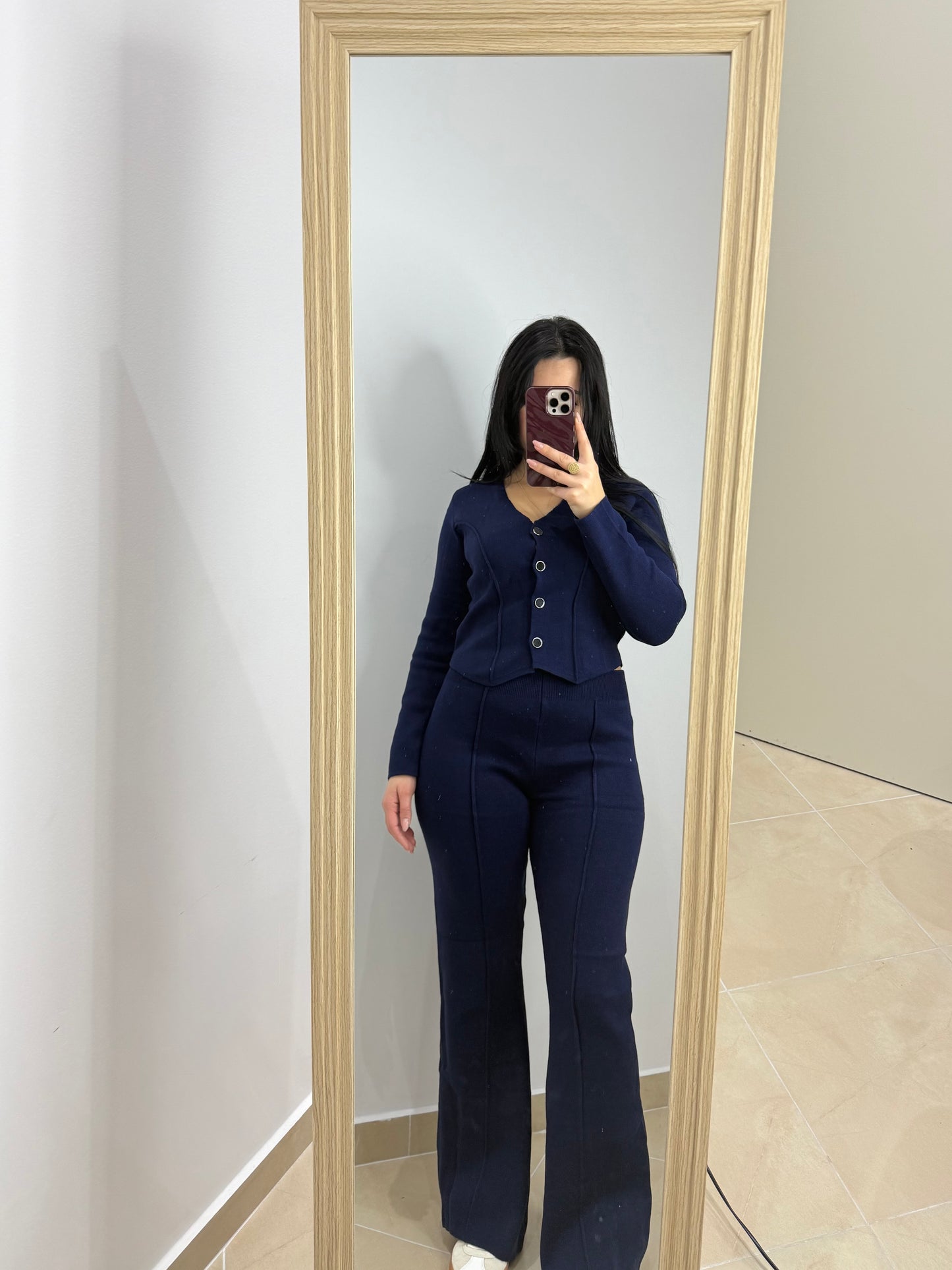 💙 Set Elegant Dy Pjesësh – Ngjyrë Blu Navy